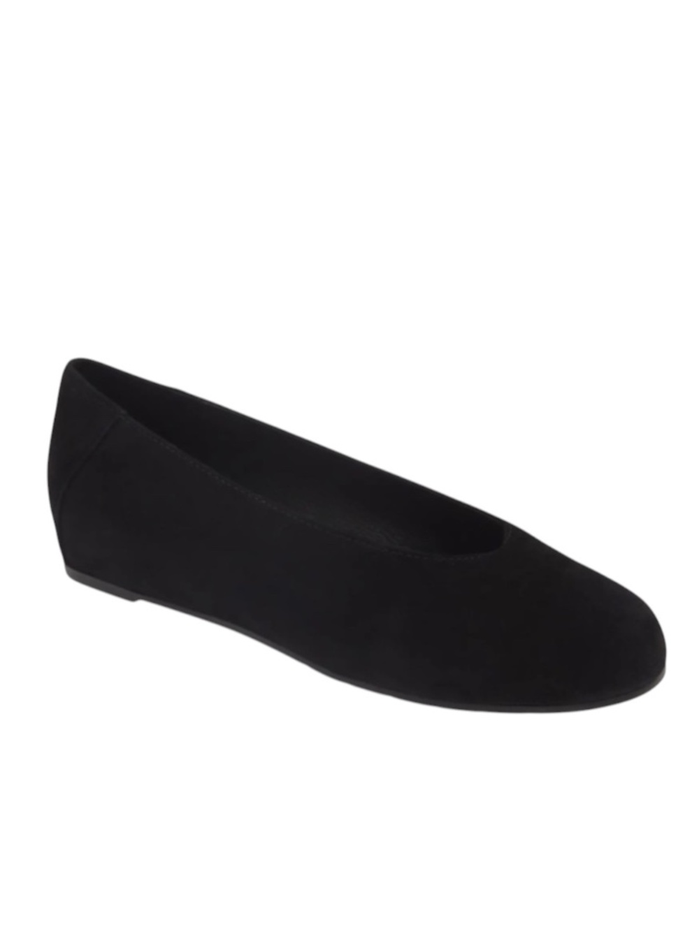 Eileen Fisher Una Hidden Wedge Ballet Flats Size 6.5 Black Suede Comfort Shoes